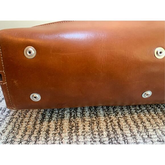 CARGA Felt T1 Tote Bag Gray Brown Leather Trim‎ Snap Closure Casual - Picture 6 of 16